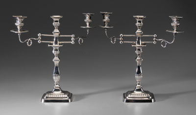 Appraisal: Rare Old Sheffield Plate Folding Candelabra English early th century