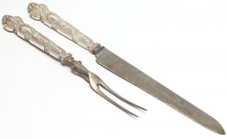 Appraisal: Tiffany Renaissance Silver Carving Set The ornate pattern designed by