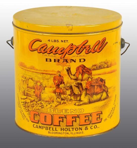 Appraisal: -Pound Campbell Coffee Counter Tin Description Manufactured by Campbell Holton