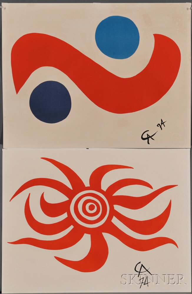 Appraisal: Alexander Calder American - Two Prints from THE FLYING COLORS