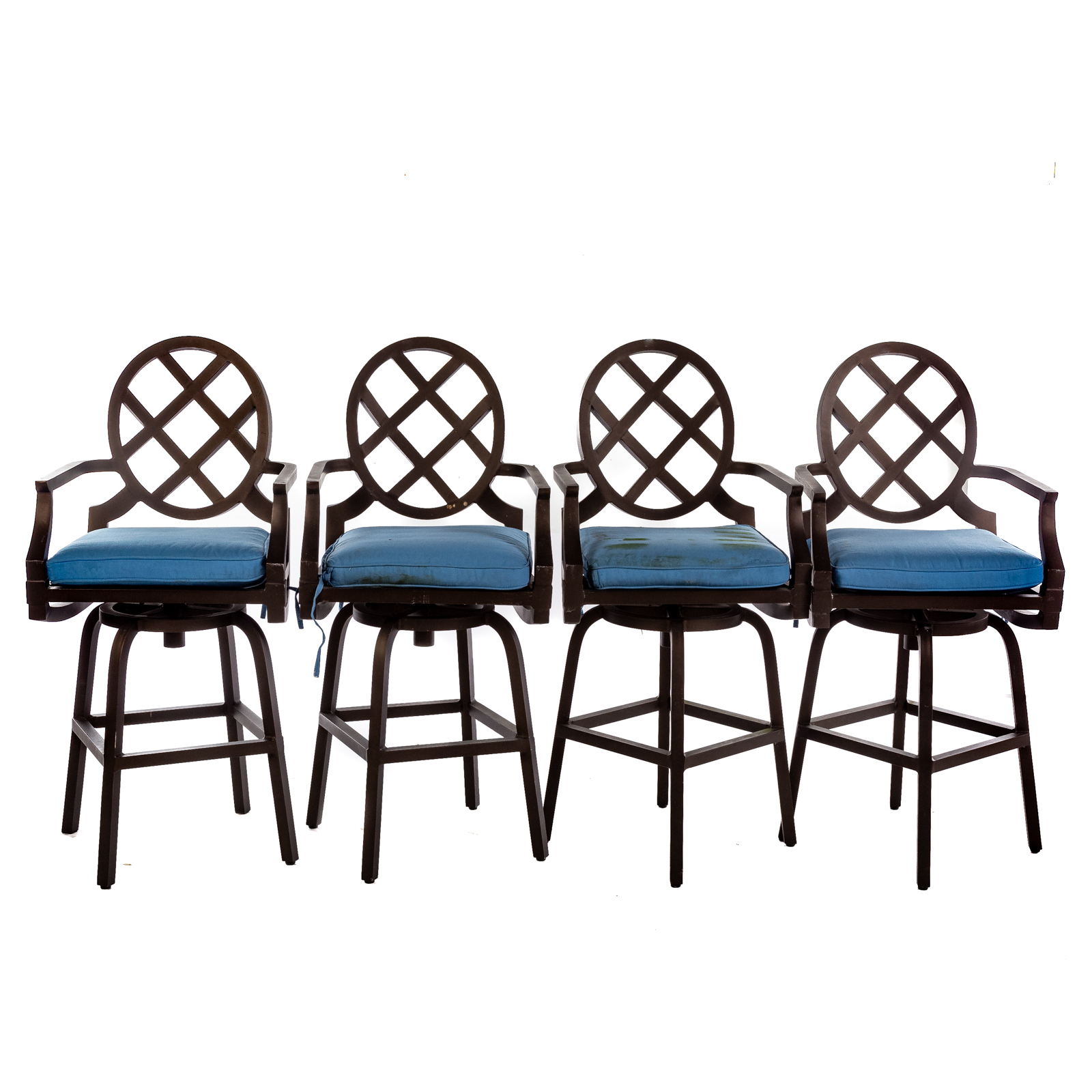 Appraisal: SET OF FOUR WOODARD LANDGRAVE OUTDOOR PATIO BARSTOOLS Swivel barstools