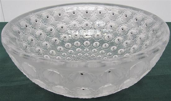 Appraisal: LALIQUE MOLDED AND ENAMELED COLORLESS GLASS BOWL NEMOURS This example