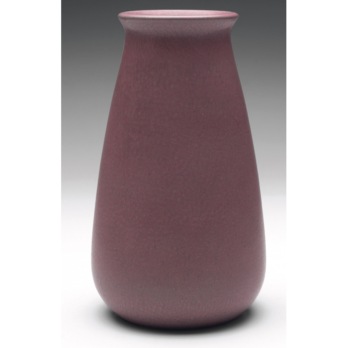 Appraisal: Marblehead vase bulbous shape mottled mauve matte glaze marked ''w