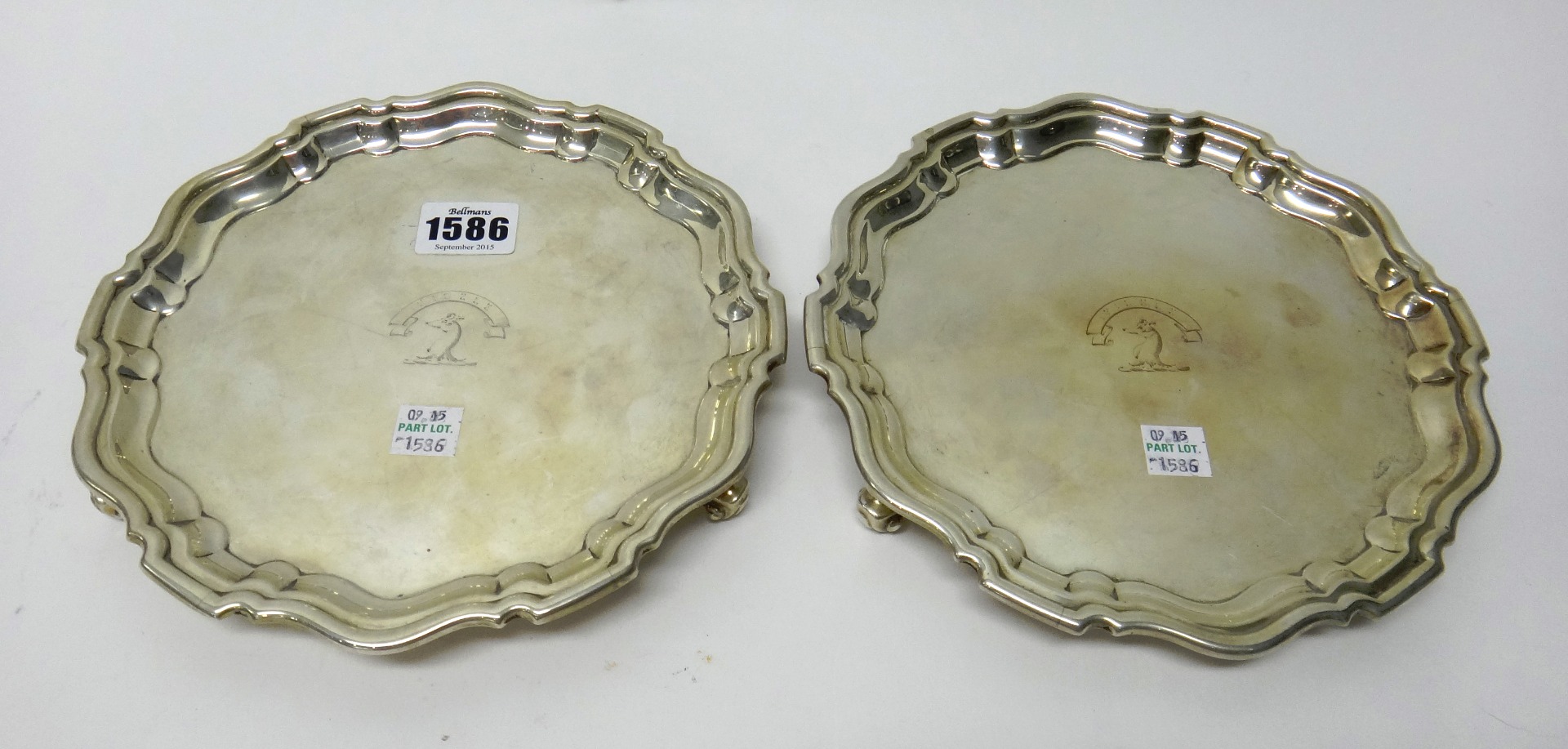 Appraisal: A pair of late Victorian silver shaped circular small salvers