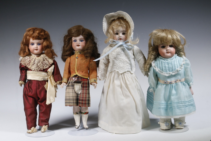 Appraisal: BISQUE HEAD DOLLS Group of Antique Bisque Head Dolls with