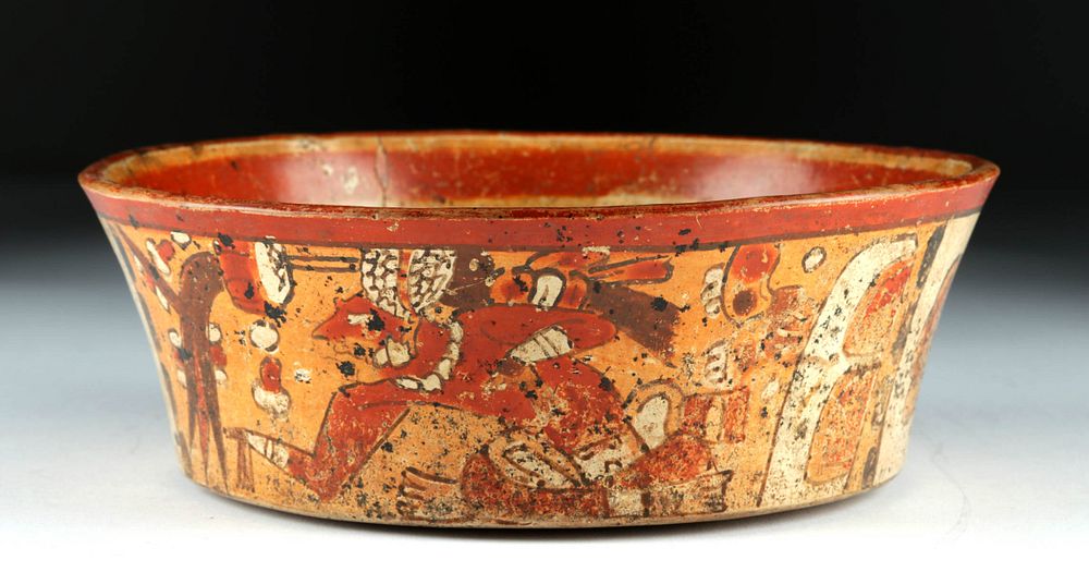 Appraisal: Superb Maya Polychrome Bowl Glyph on Base TL Tested Originally