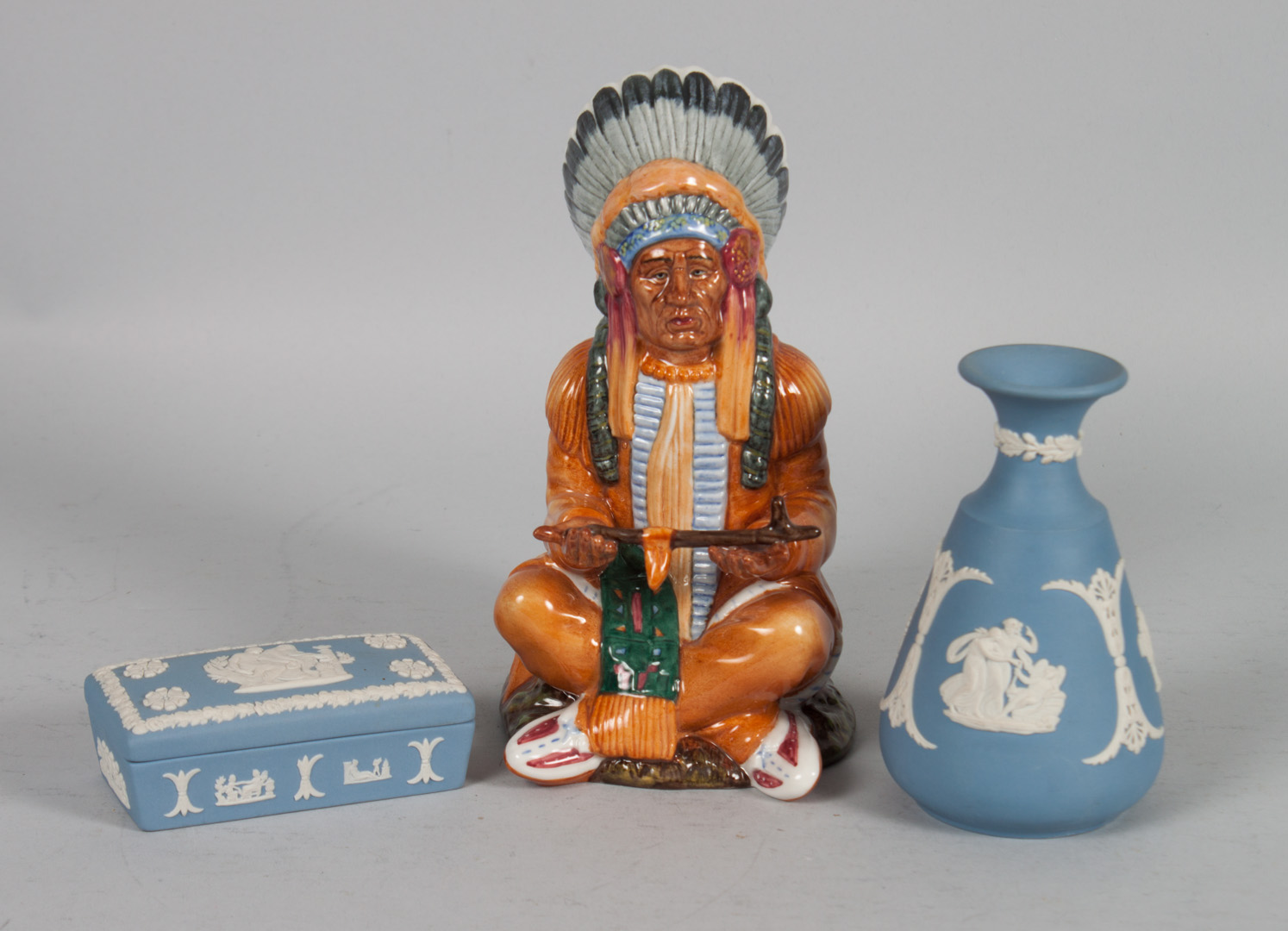 Appraisal: Royal Doulton and Wedgwood articles comprising Royal Doulton china figure