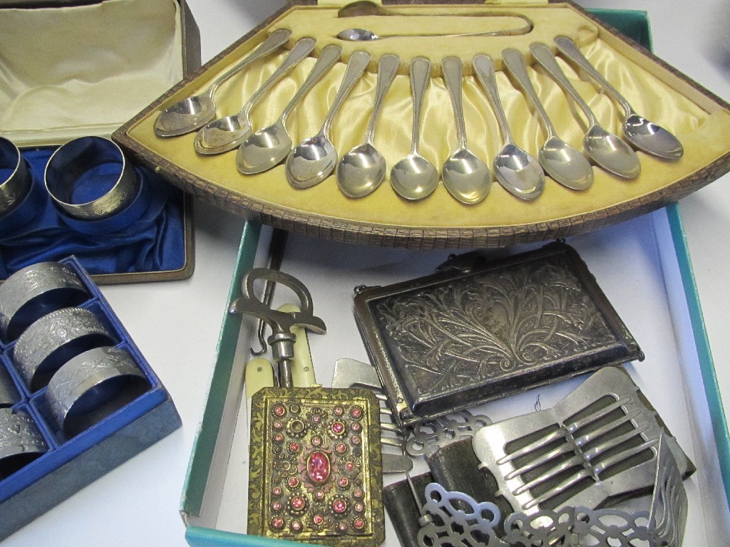 Appraisal: Box of miscellania - metalware corkscrew etc