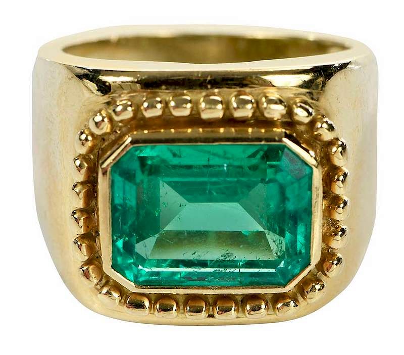 Appraisal: kt Emerald Ring one emerald cut emerald estimated weight -