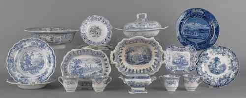 Appraisal: Collection of blue transfer decorated ironstone and Staffordshire th c