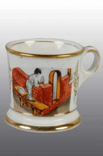 Appraisal: Brick Mason Occupational Shaving Mug Description Nice detail and unusual