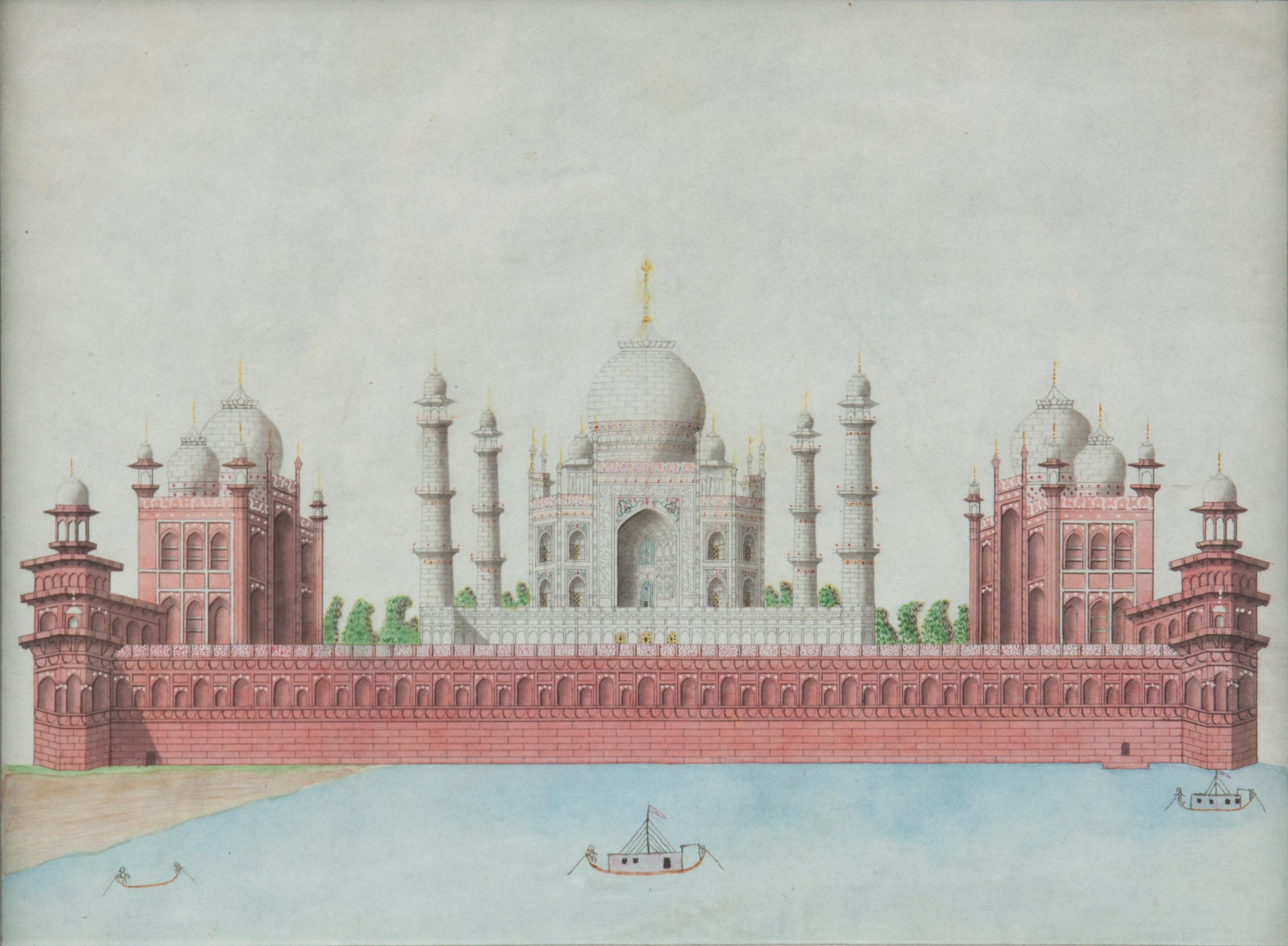 Appraisal: WATERCOLOR OF THE TAJ MAHAL TH C COMPANY SCHOOL A