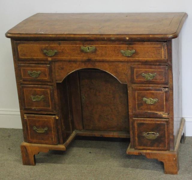 Appraisal: Georgian Walnut Kneehole Desk From a West th Streett NYC