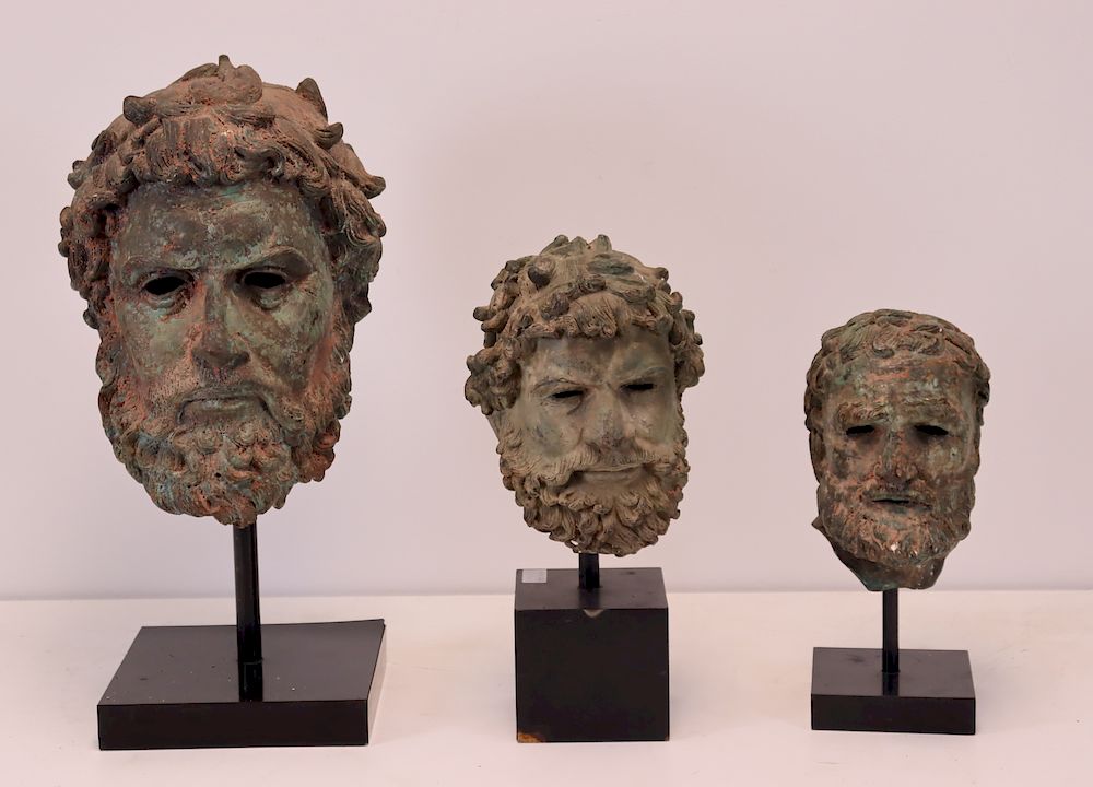 Appraisal: Antique Bronze Classical Busts On Stands From a Westchester estate