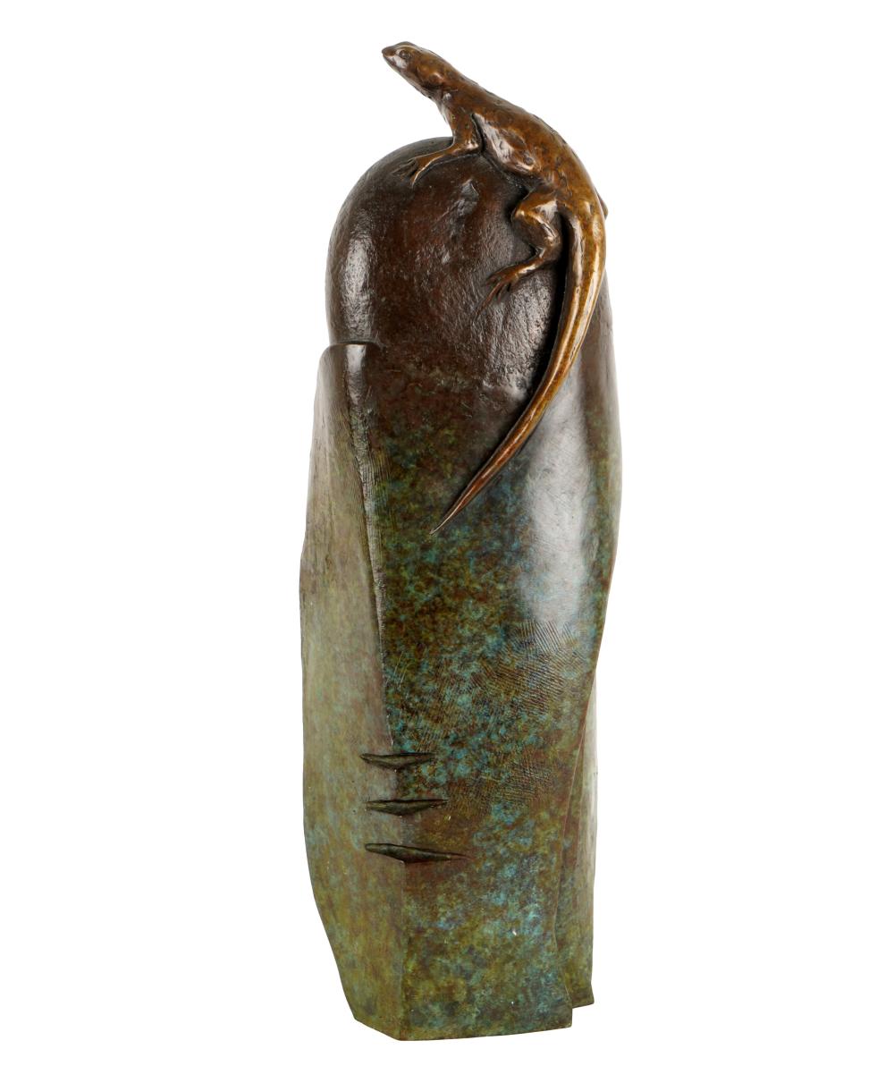 Appraisal: GEORGIA GERBER B LIZARD patinated bronze signed dated and numbered