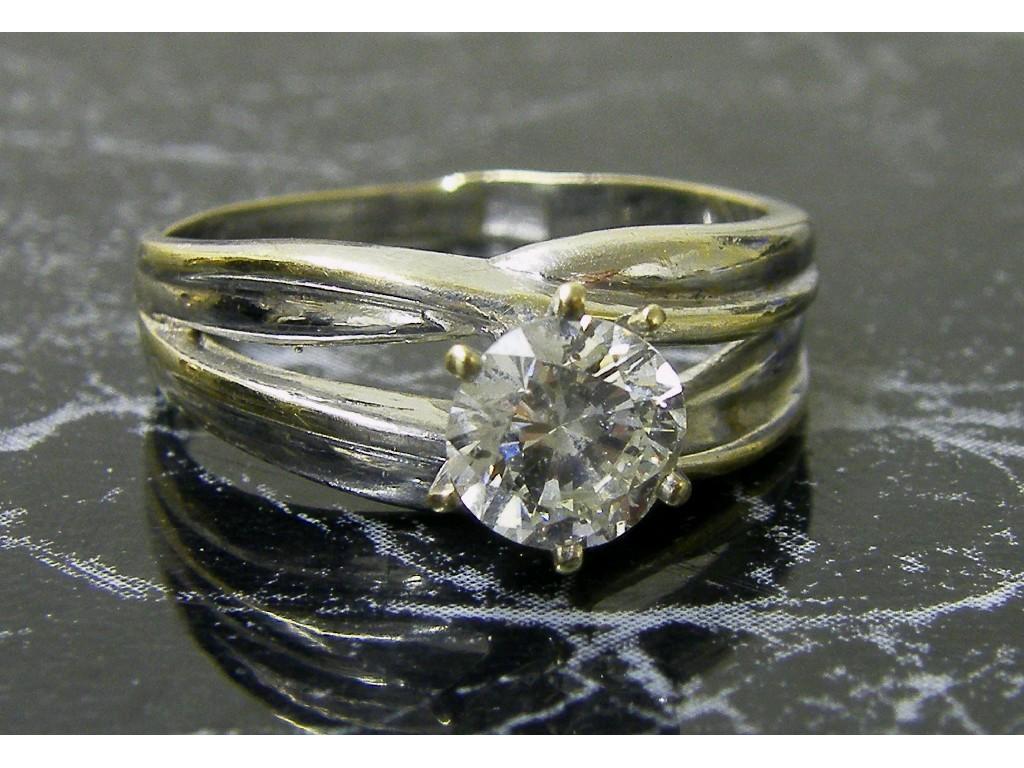 Appraisal: White gold brilliant cut diamond solitaire ring carat approx size