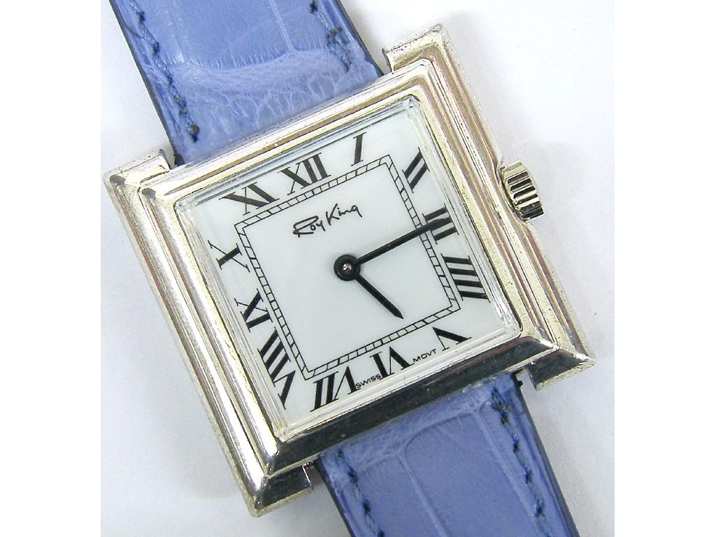 Appraisal: ct white gold and diamond lady's strap watch the rectangular