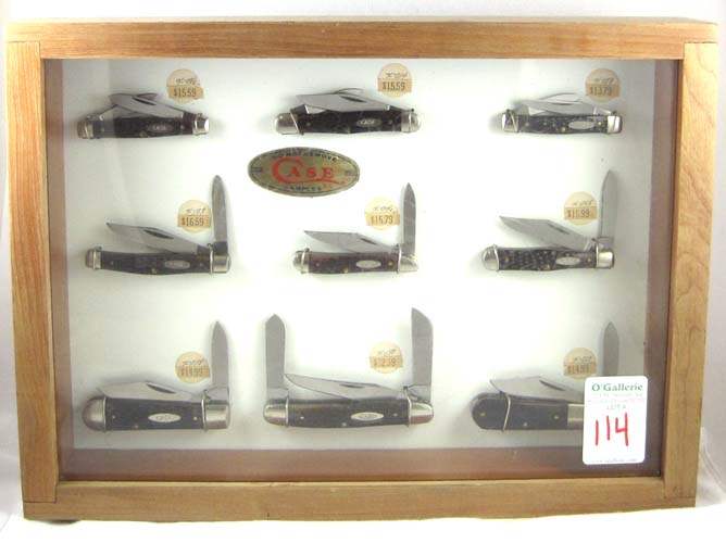 Appraisal: STORE DISPLAY OF NINE CASE XX KNIVES including numbers X-