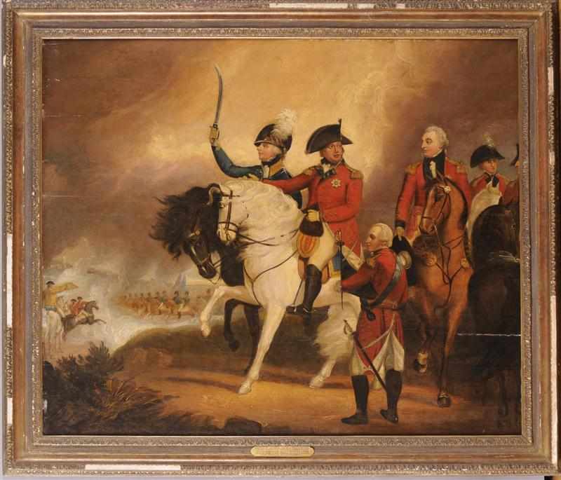 Appraisal: ATTRIBUTED TO SIR WILLIAM BEECHEY GEORGE III REVIEWING THE RD