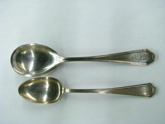 Appraisal: Group of twelve Sterling Silver Teaspoons monogrammed ''S''