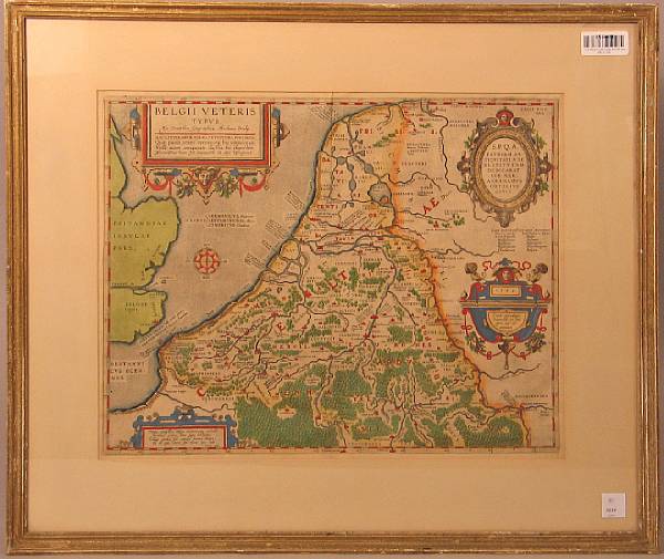 Appraisal: MAP Ortelius Abraham Belgii Veteris Typus x matted amp framed