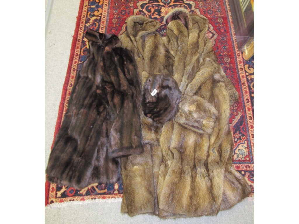 Appraisal: Three fur coats and a hat