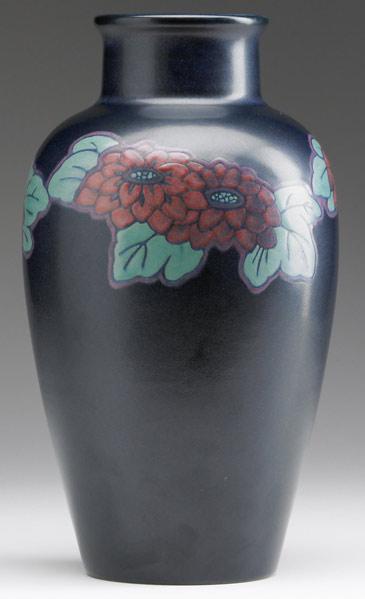 Appraisal: ROOKWOOD Conventional Mat vase by Lorinda Epply with large red