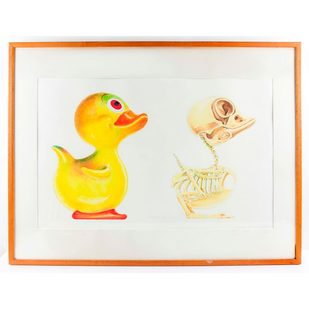 Appraisal: JOHN KINDNESS DRAWING ANATOMY OF RUBBER DUCK Original piece Pastel