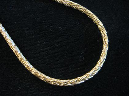 Appraisal: karat yellow gold choker Braided form with box slide clasp