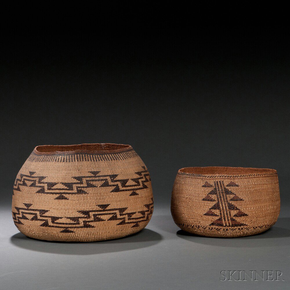 Appraisal: Two Northern California Twined Basketry Bowls c early th century