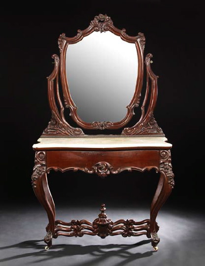 Appraisal: American Rococo Revival Mahogany Duchesse mid- th century the shield-form