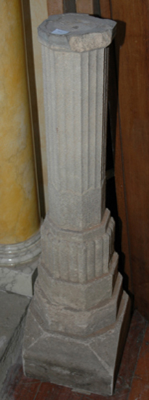 Appraisal: A TH CENTURY FLUTED SANDSTONE PEDESTAL