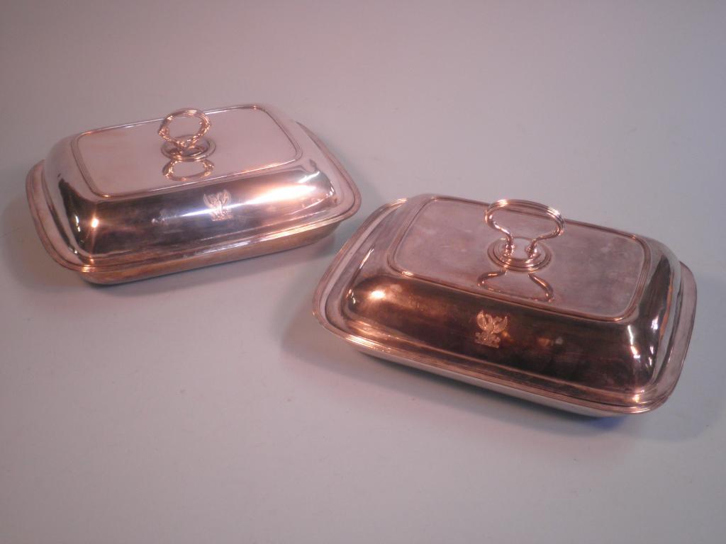 Appraisal: A pair of George III silver entree dishes covers maker's