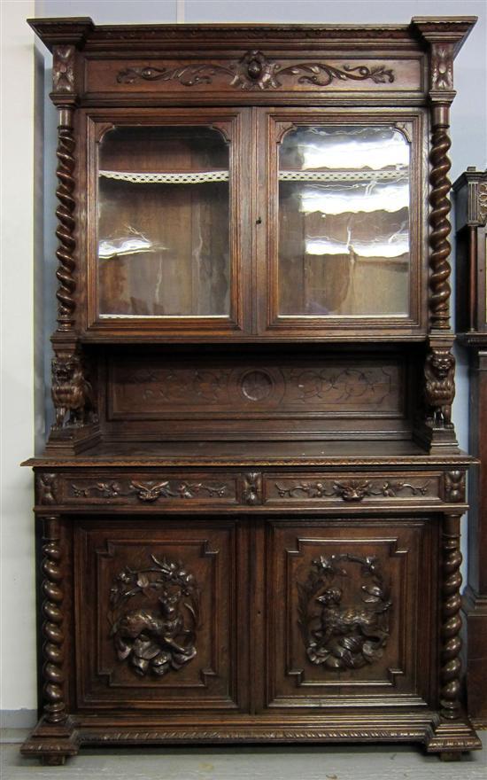 Appraisal: Oak circular extending dining table with sideboard and six dining