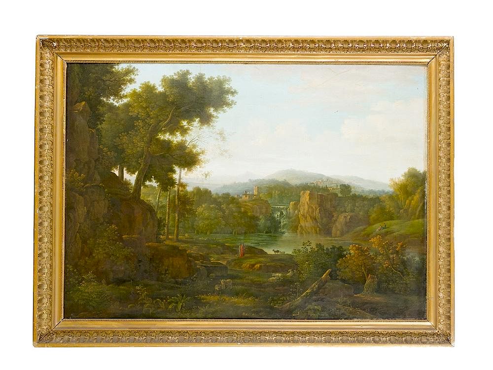 Appraisal: Jean-Victor Bertin - -attributed Jean-Victor Bertin-attributed - large classical landscape