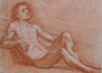 Appraisal: Unknown Artist Continental School th Century Sanguine Nude Red chalk