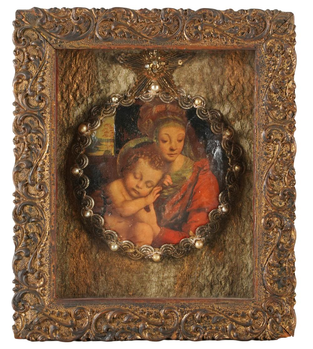 Appraisal: AFTER BERNARDINO LANINI - MADONNA CHILDmounted in a glazed shadowbox