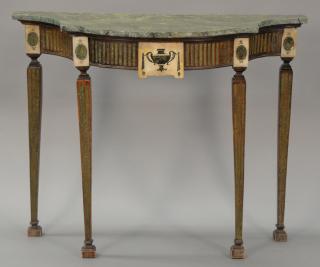 Appraisal: Adams style console table having faux marble top over fluted