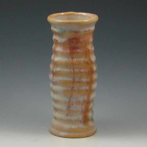 Appraisal: Hull early stoneware ribbed vase Marked with a circle H