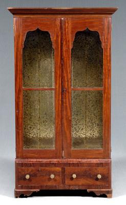 Appraisal: Classical mahogany bookcase mahogany and mahogany veneers with poplar secondary