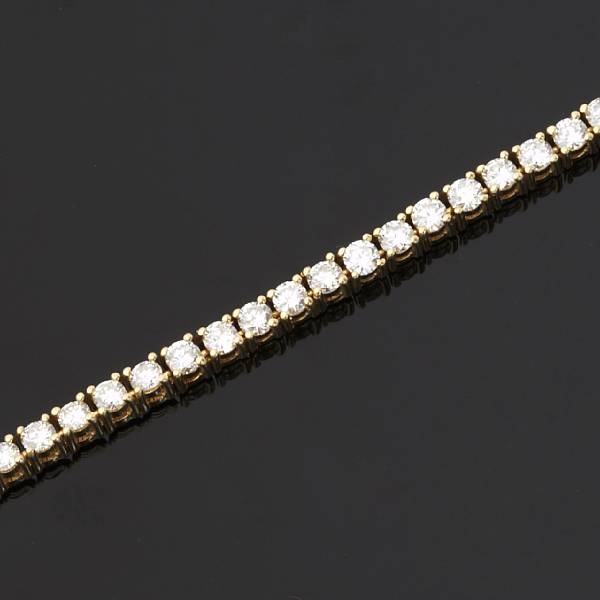 Appraisal: A diamond tennis bracelet estimated total diamond weight carats mounted