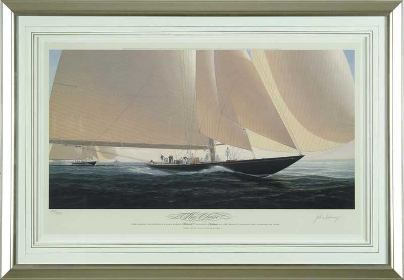 Appraisal: JOHN MECRAY American - THE CHASE Limited edition sailing print