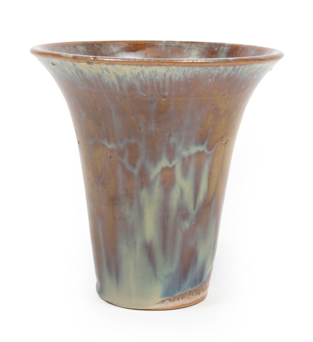 Appraisal: Shearwater Art Pottery Flare Vase with brown and purple light