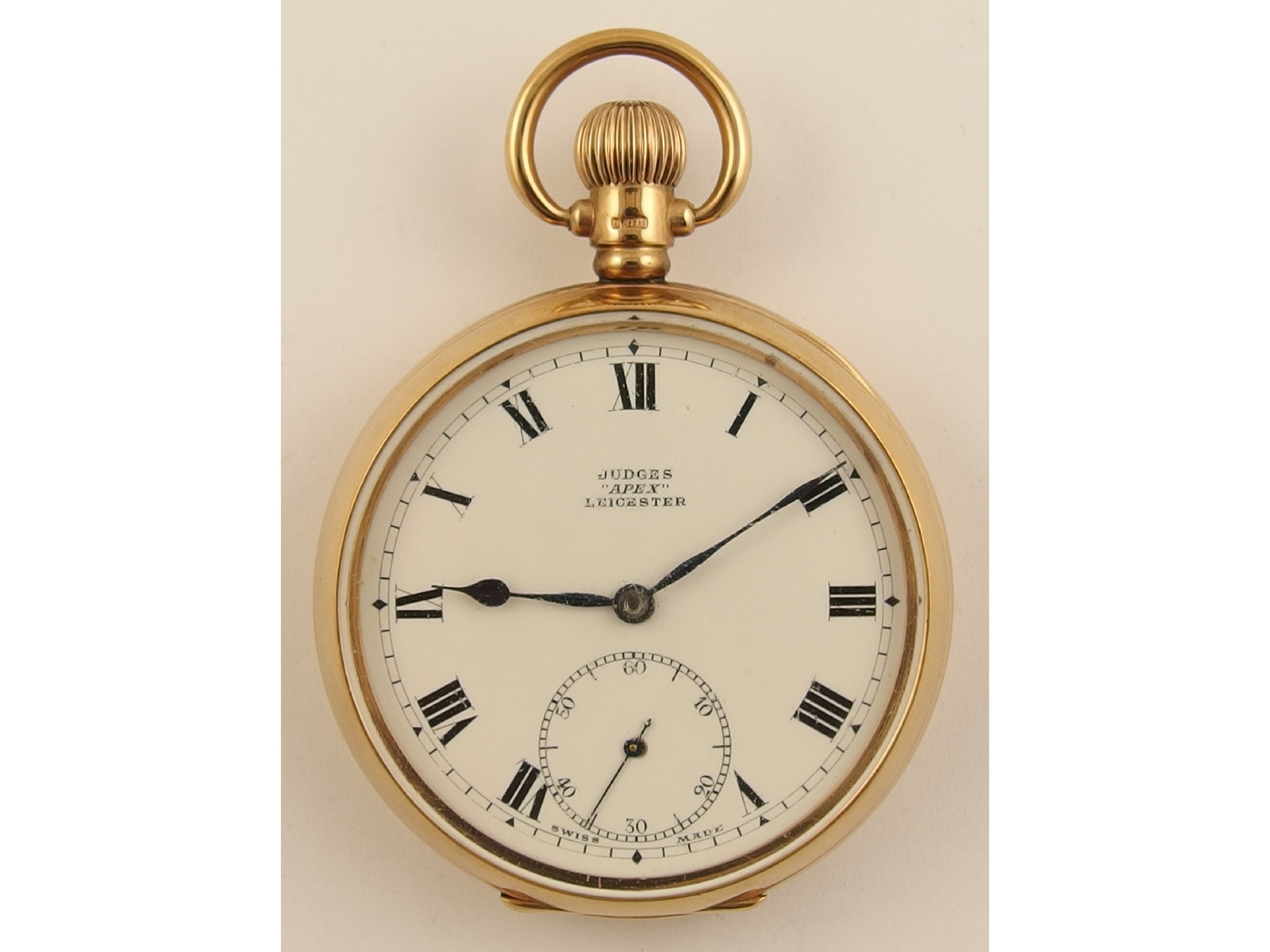 Appraisal: A ct open faced pocket watch by Judge's Apex Leicester