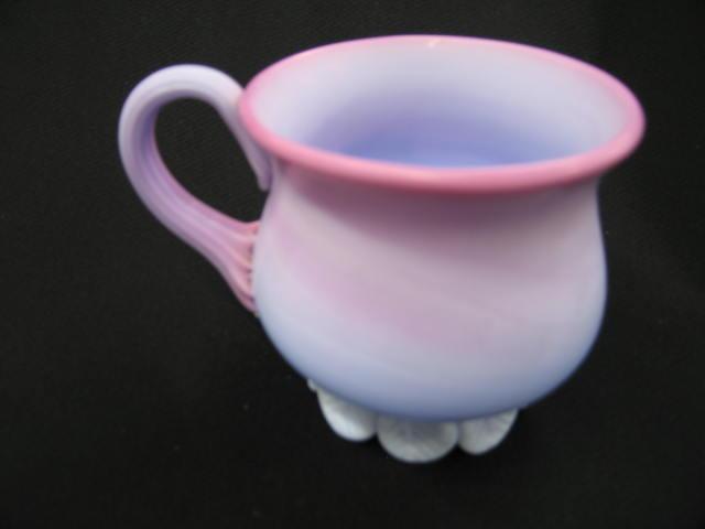 Appraisal: Gunderson Peachblow Style Art Glass Mug red to purple excellent