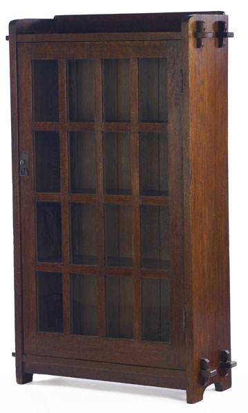 Appraisal: L AND J G STICKLEY Single-door bookcase no with gallery