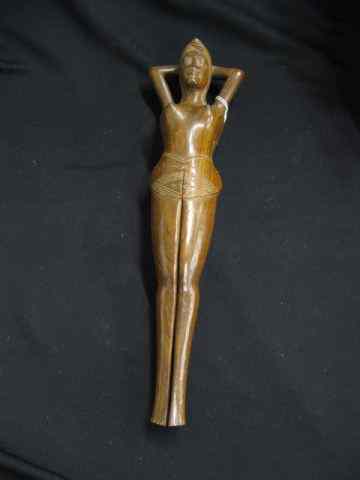 Appraisal: Carved Wooden Figural Nutcracker of a Woman semi-nude ''