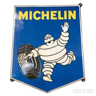 Appraisal: Michelin Enameled Metal Sign ht wd in Provenance The estate