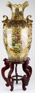 Appraisal: late th c Chinese hand painted Royal Satsuma palace vase