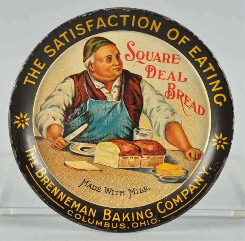 Appraisal: Square Deal Bread Advertising Tip Tray Description Manufactured by the